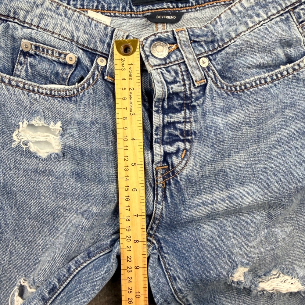 Aeropostale Aero Boyfriend Distressed Light Wash Button Fly Denim Jeans 00‎ Reg - Picture 11 of 14